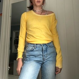 Yellow long sleeve sweater top